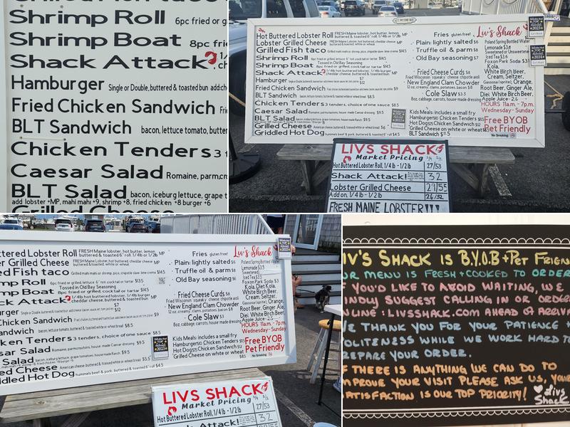 Liv's Shack Menu