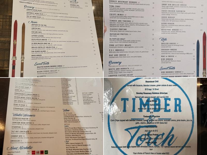 Timber & Torch Menu