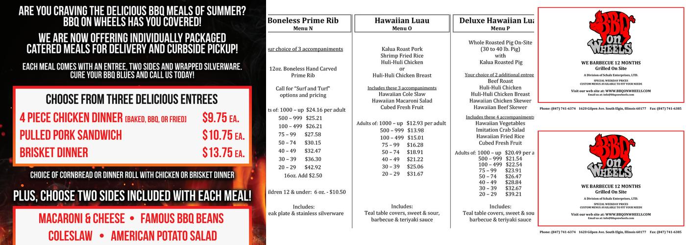BBQ on Wheels Menu