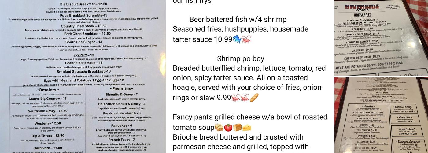 Riverside Diner Menu