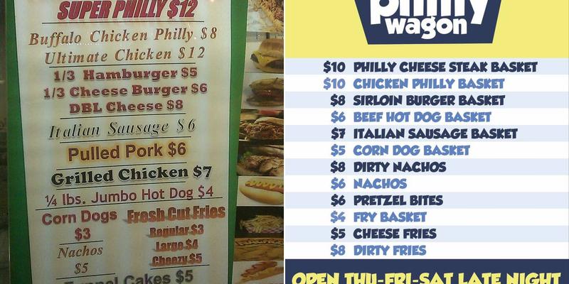 The Philly Wagon Menu