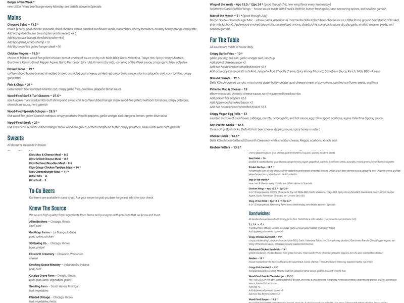 Old Irving Brewing Co. Menu