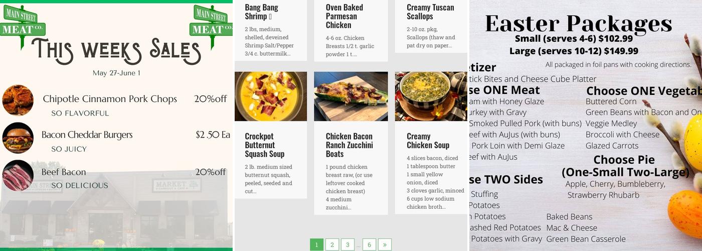 Main Street Meat Company Menu