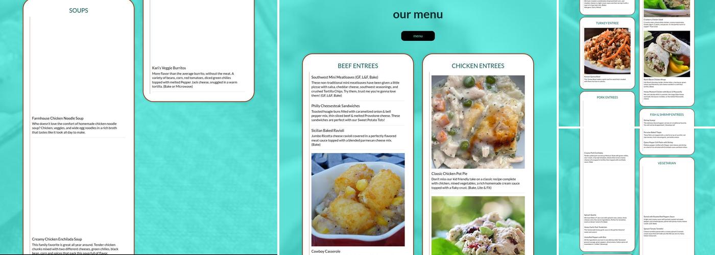 Social Suppers Prairie Village Menu