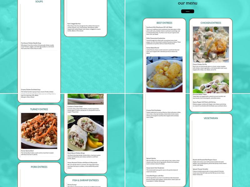 Social Suppers Prairie Village Menu