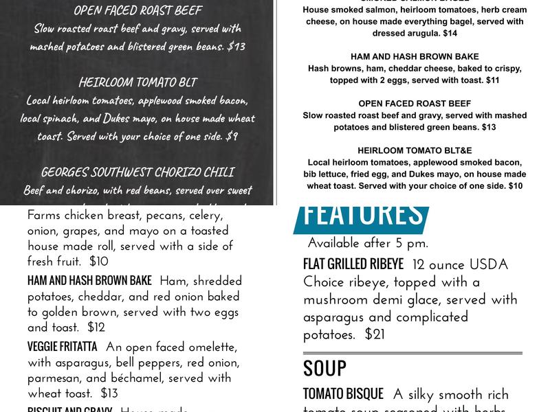 Colonel De's Kitchen Menu