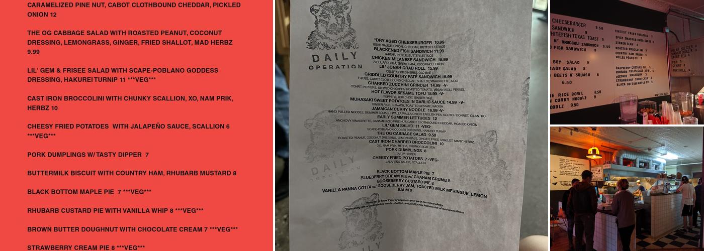 Daily Operation Menu