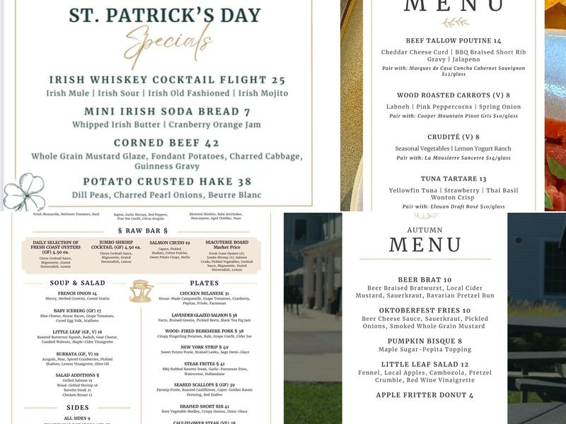 Forge & Vine Menu