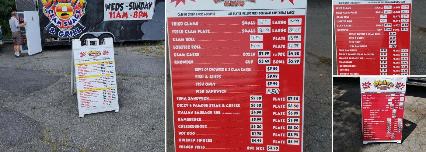 Dickys Clam Shack Menu