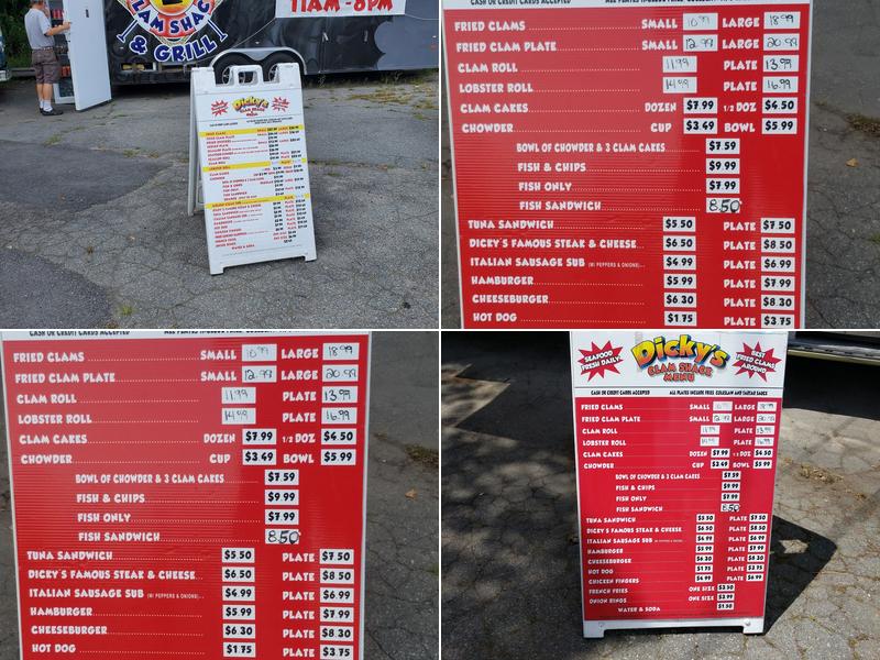 Dickys Clam Shack Menu