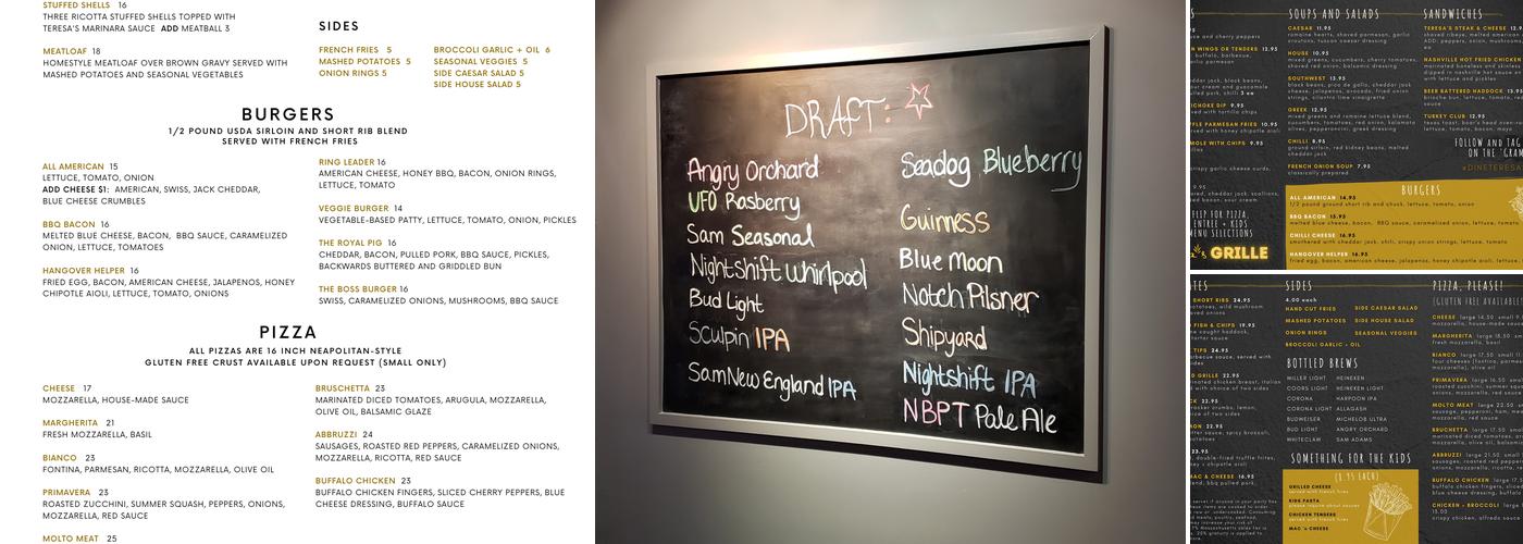 Teresa's Grille Nineteen Menu