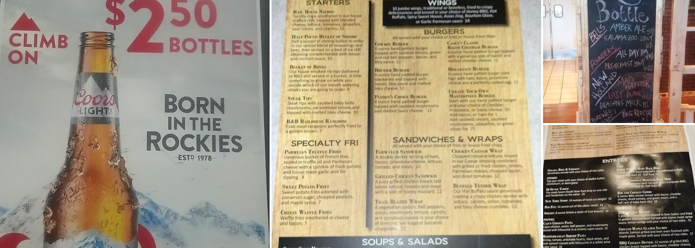Rail House Grill & Billiards Menu