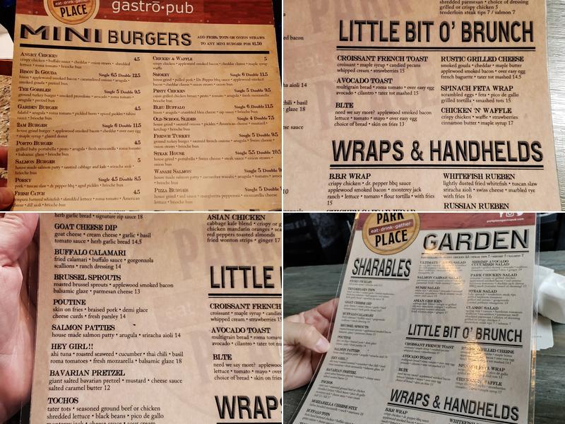 Park Place Gastropub Menu