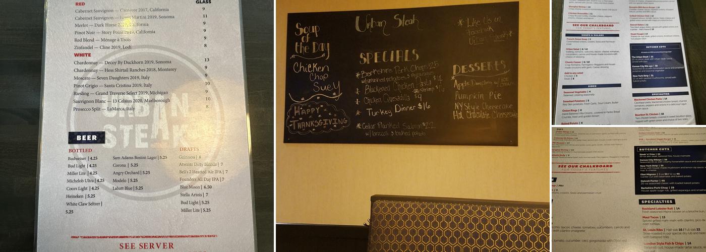 Urban Steak Menu