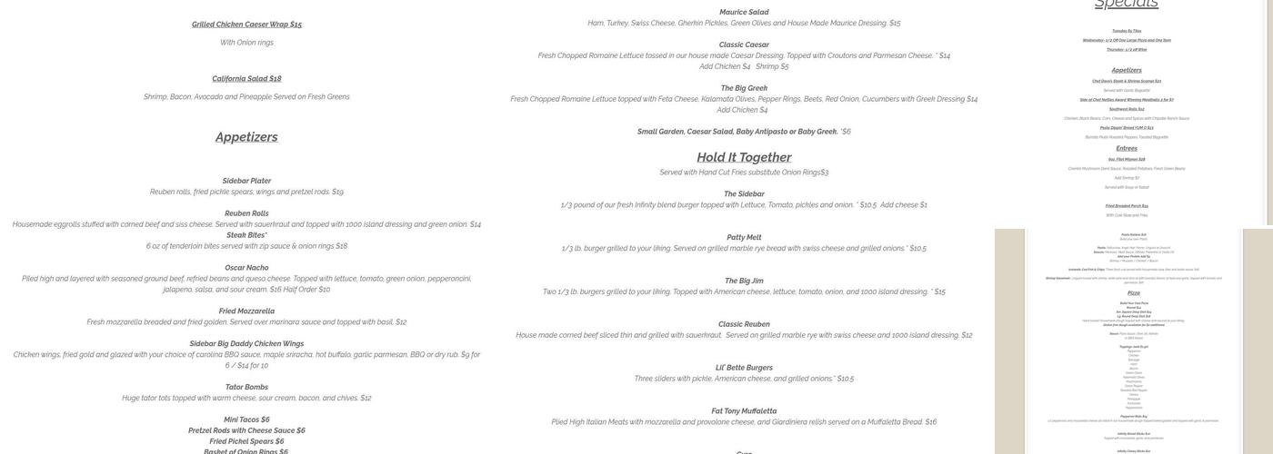 Infinity Hall and Sidebar Menu