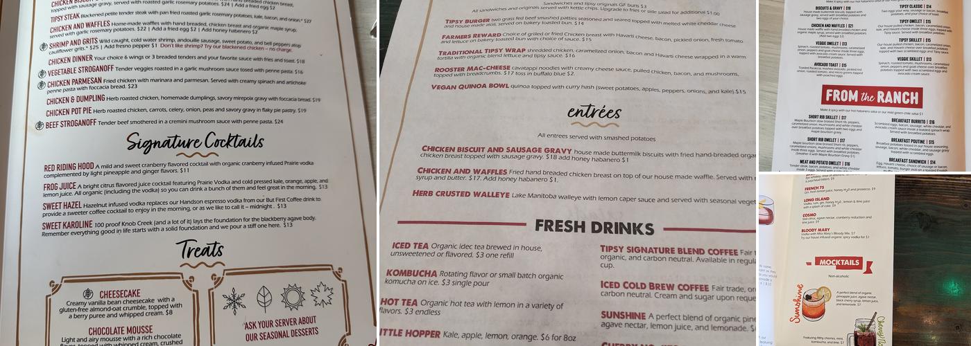 Tipsy Chicken Kitchen & Cocktails Menu