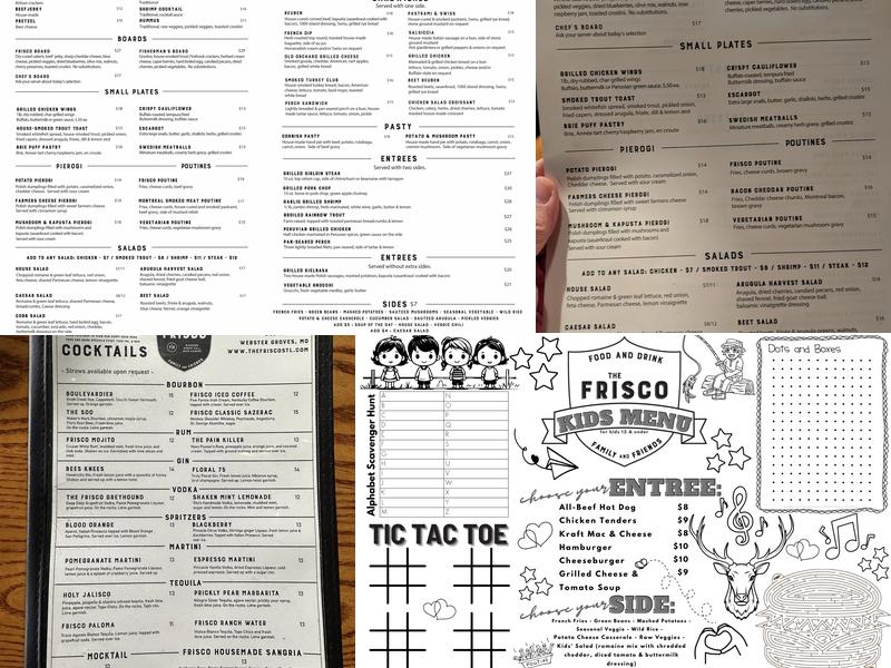 Frisco Barroom Menu