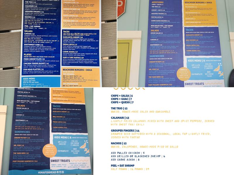 Fish Heads Pensacola Beach Menu