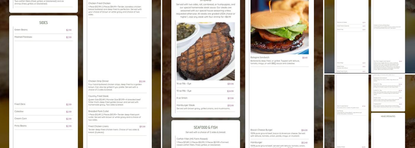 SweetPea's Table Restaurant Menu