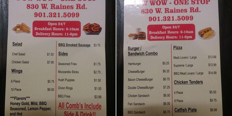 Pow-Wow Restaurant Menu