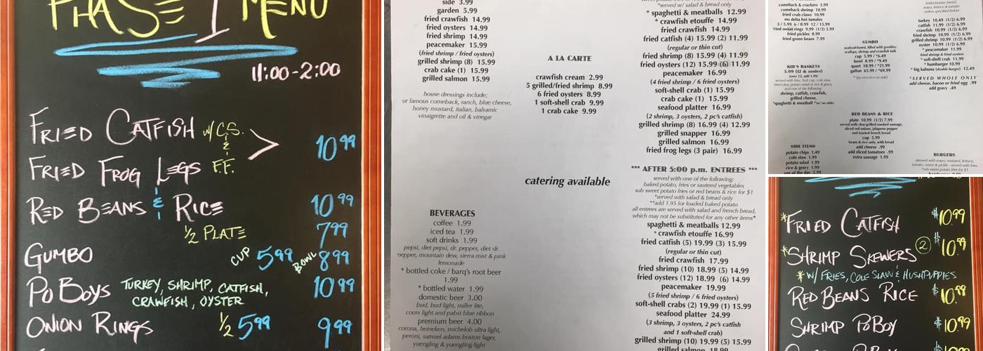 Fat Tuesday's Menu