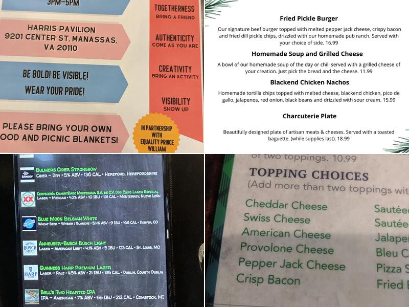 Preston's Pub Menu