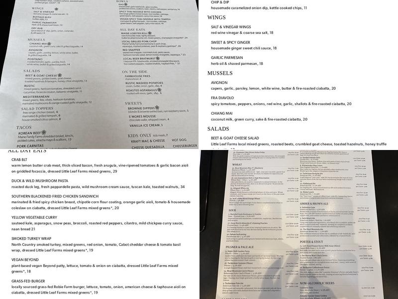 Barley & Salt, Tap House and Kitchen Menu