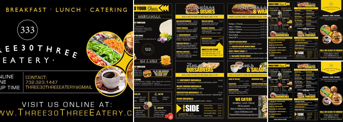 Three30Three Eatery Menu