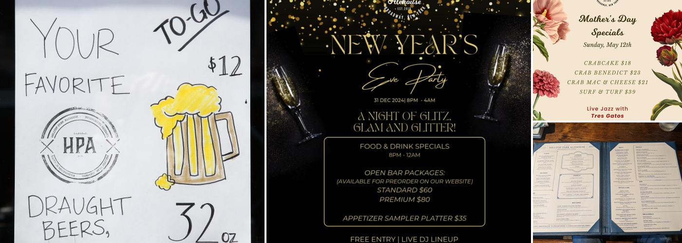 Hilltop Park Alehouse Menu