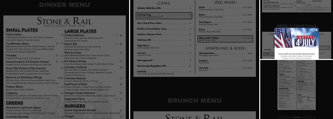 Stone & Rail Menu