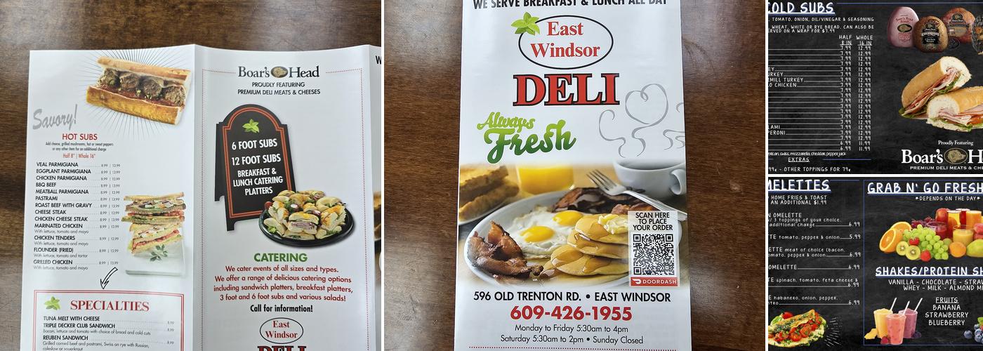 East Windsor Deli Menu