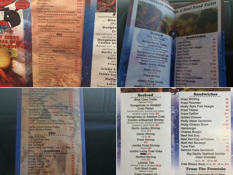 Big Daddy's Seafood & Rib Ranch (Williamstown) Menu