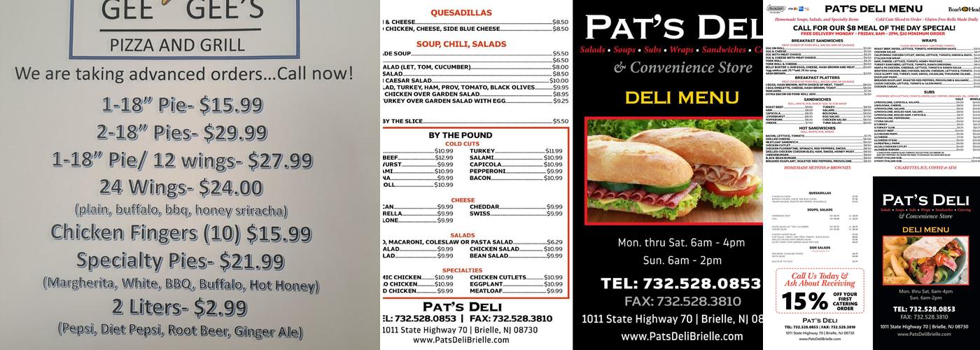Pat's Deli Brielle Menu