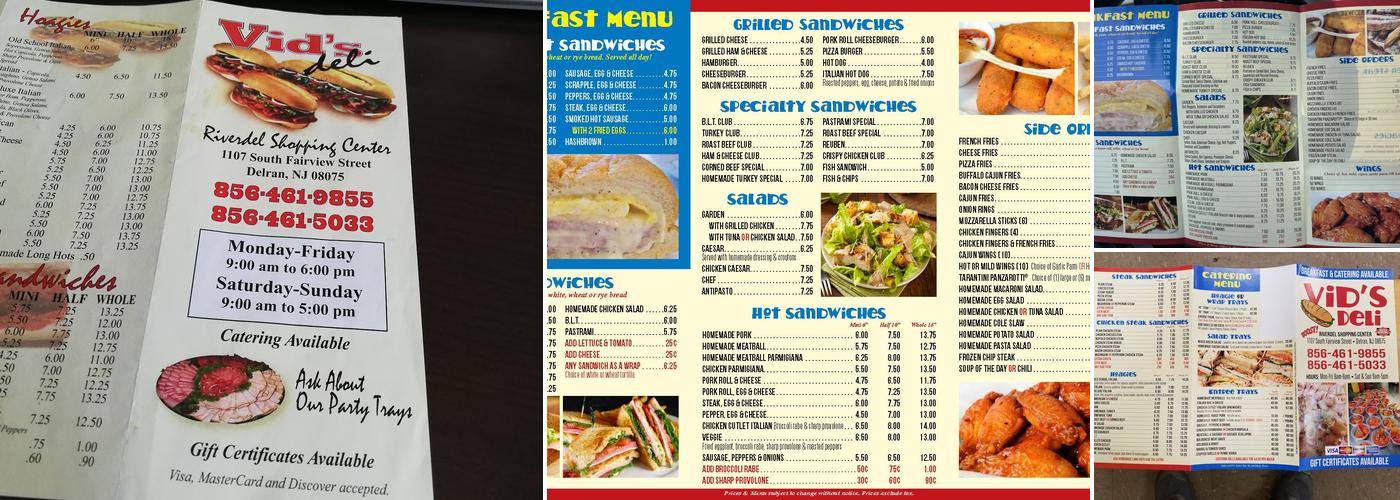 Vid's Deli Menu