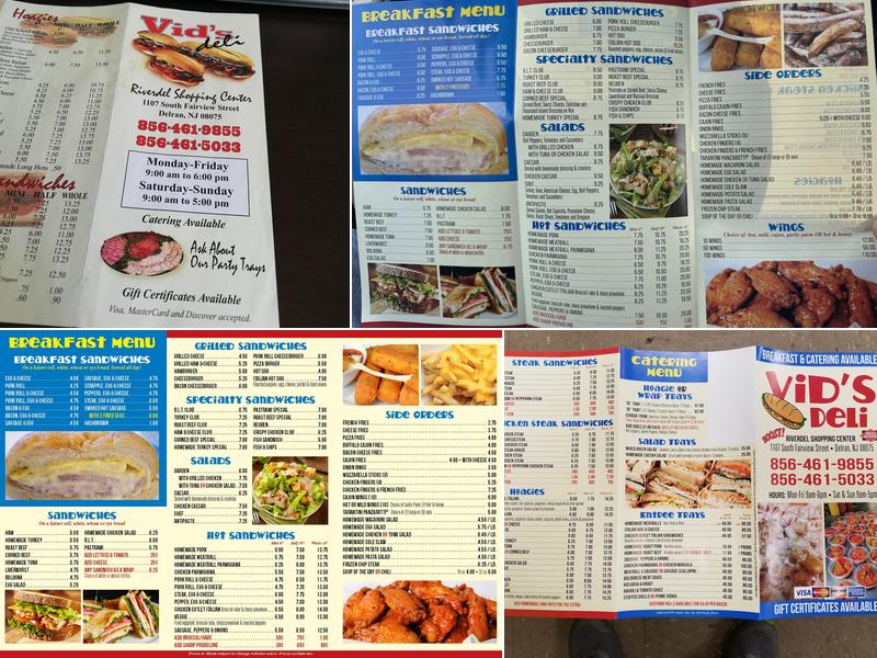 Vid's Deli Menu