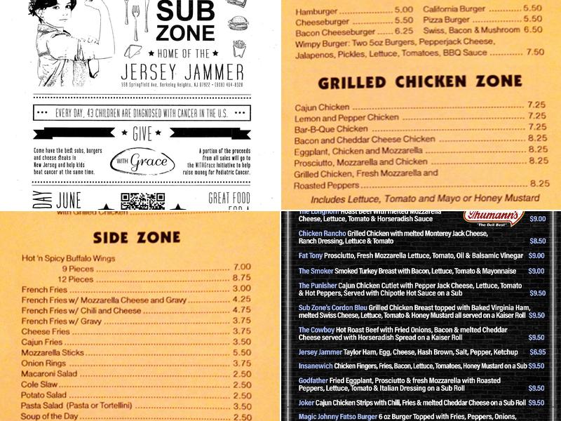 Sub zone Menu