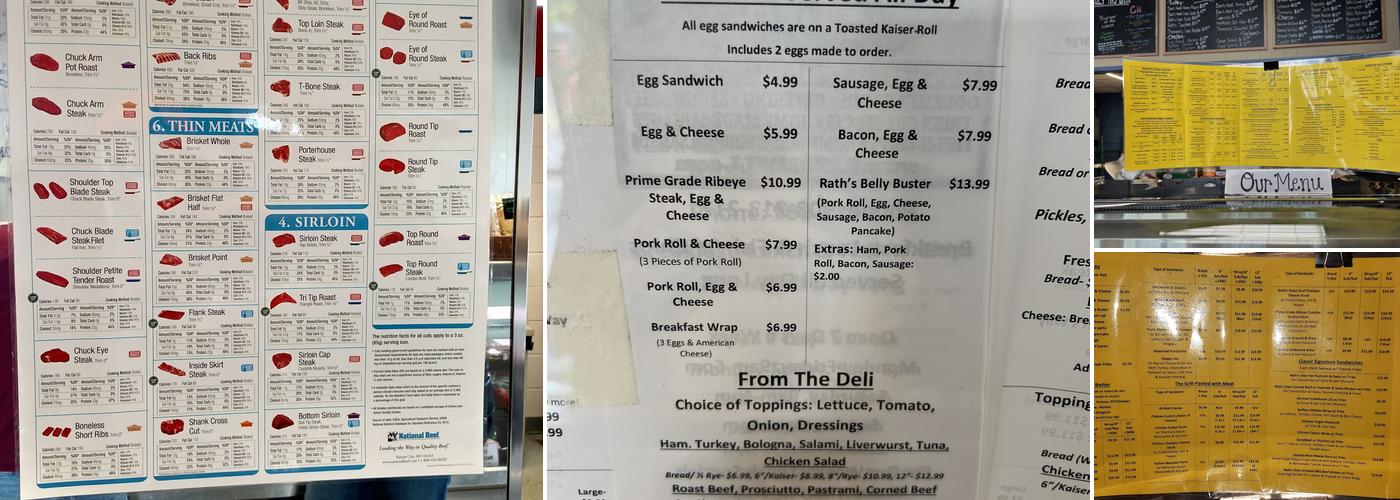 Rath's Deli Menu