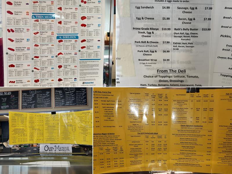 Rath's Deli Menu