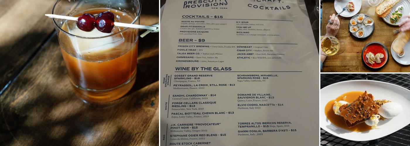 Prescott's Provisions Menu