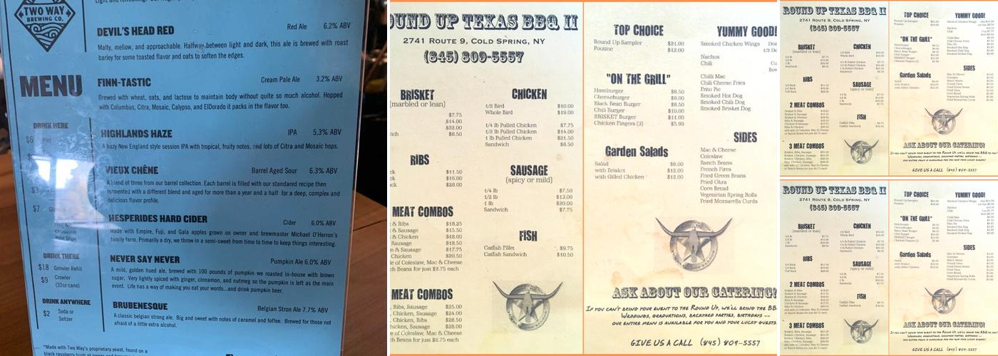 Two Way Brewing Company Menu