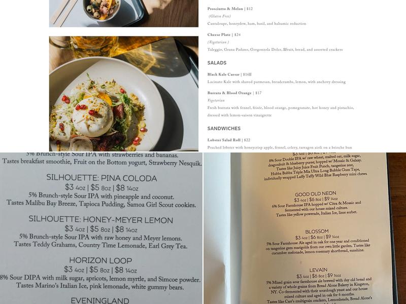 Hudson Valley Brewery Menu