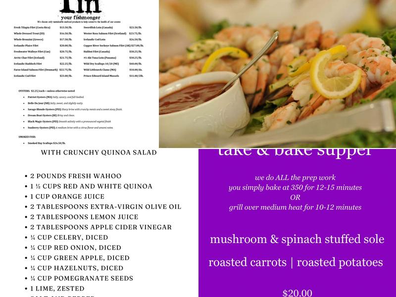 fin - your fishmonger Menu