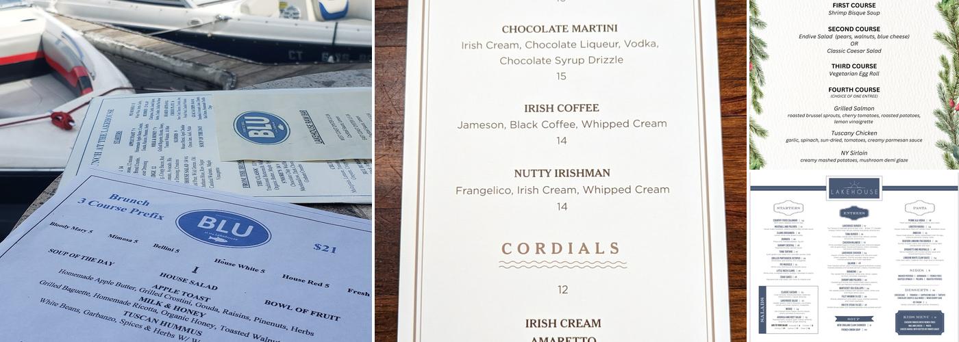 Lake House Restaurant and Bar Menu