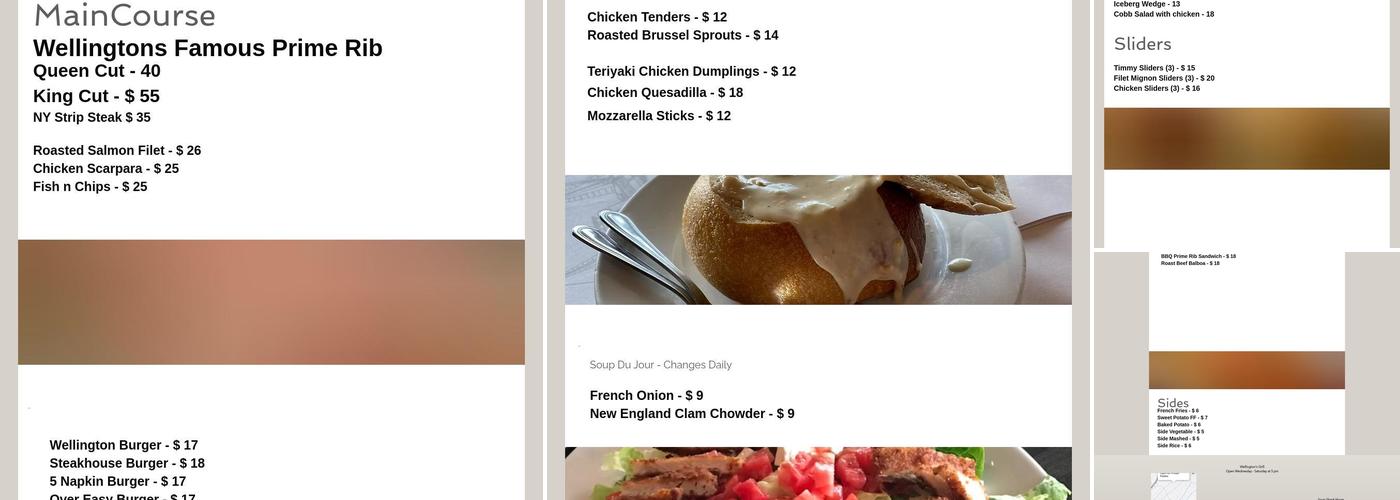Wellington's Grill Menu