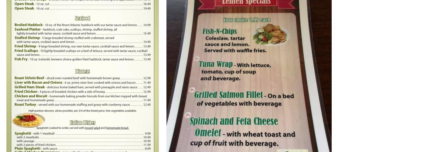 Cascade Inn Menu