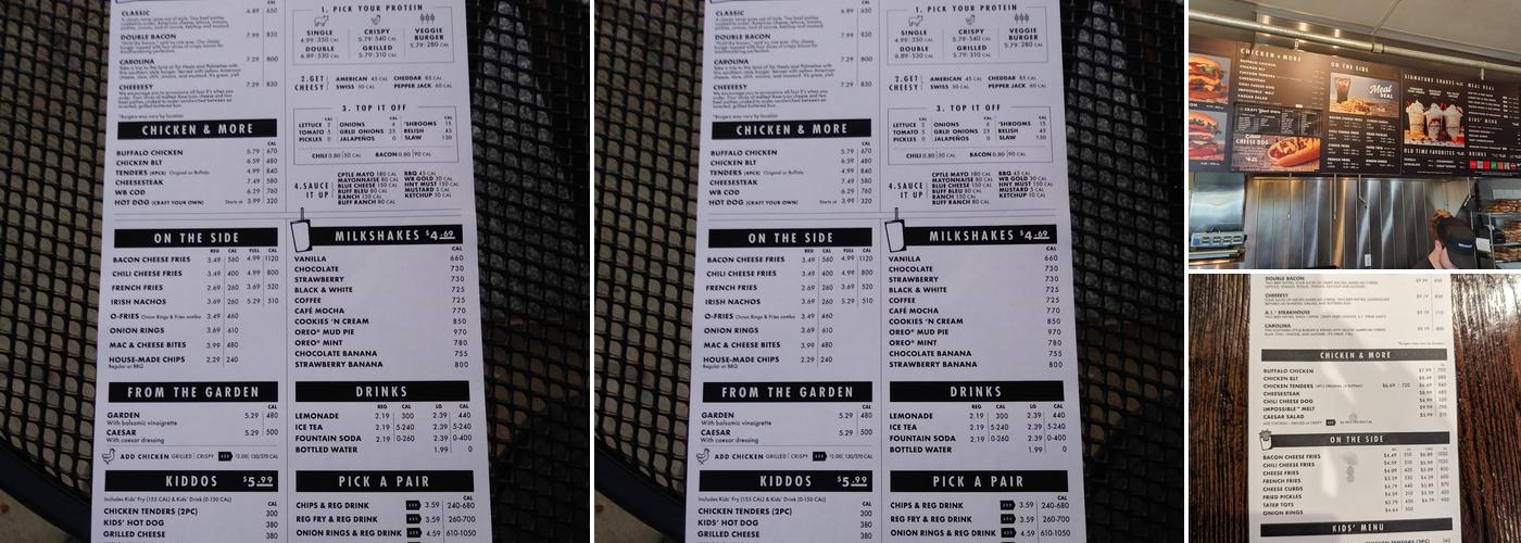 Wayback Burgers Menu