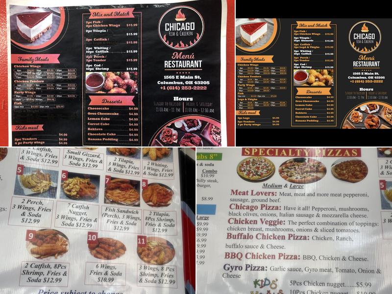 Chicago fish and chicken Menu