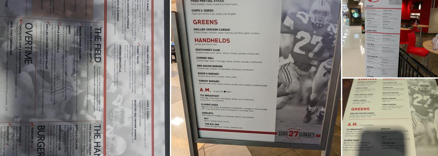 Eddie George's Grille 27 Menu