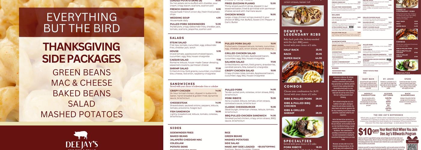 Dee Jay's BBQ Ribs & Grille Menu