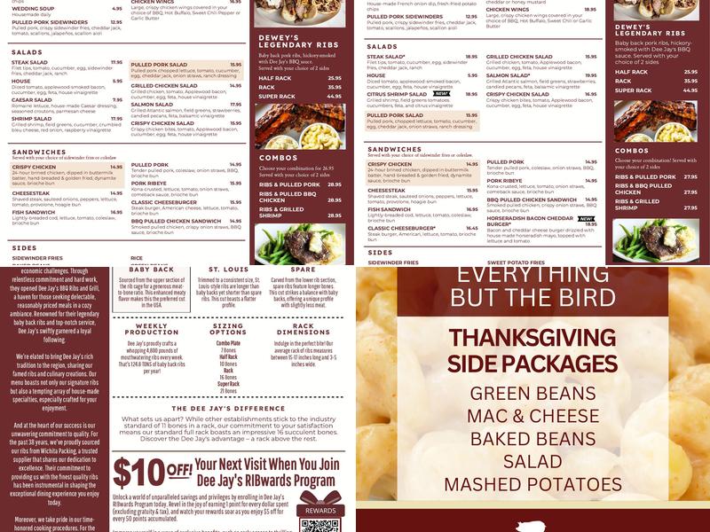 Dee Jay's BBQ Ribs & Grille Menu